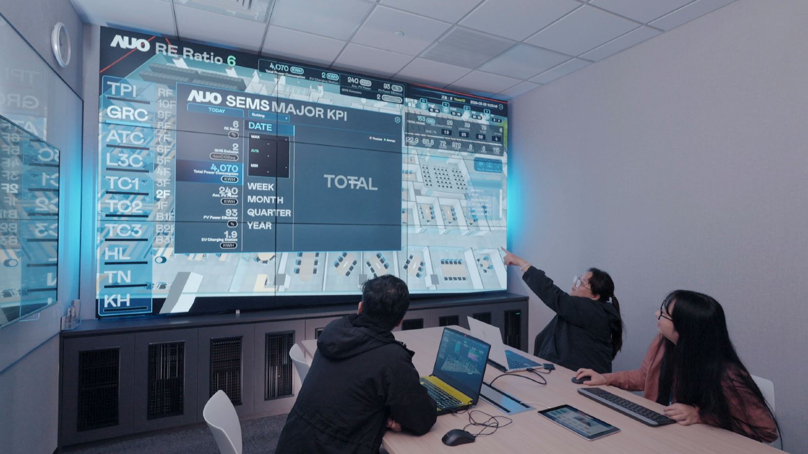 友達宇沛提供的「淨零智慧建築解決方案」，可即時跨區域、跨場域將所有設備運轉、環境監控指標等相關資訊彙整呈現，讓企業精準掌握碳管理，實現淨零碳排的目標。