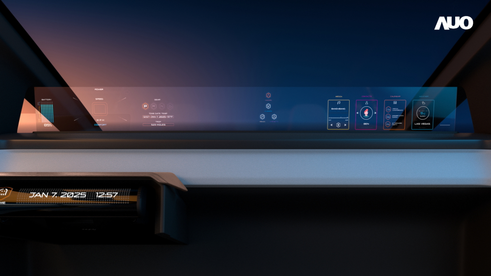 熊猫体育无界透明显示接口(Horizon Image Glass)透过车运算方案整合仪表板、中控台及副驾显示器，一体式全景呈现，提供乘用者清晰的前方视野、行车必要信息与娱乐功能